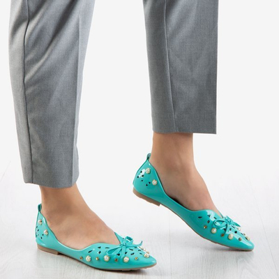 Жіночі бірюзові балерини з орнаментами Lil - Взуття