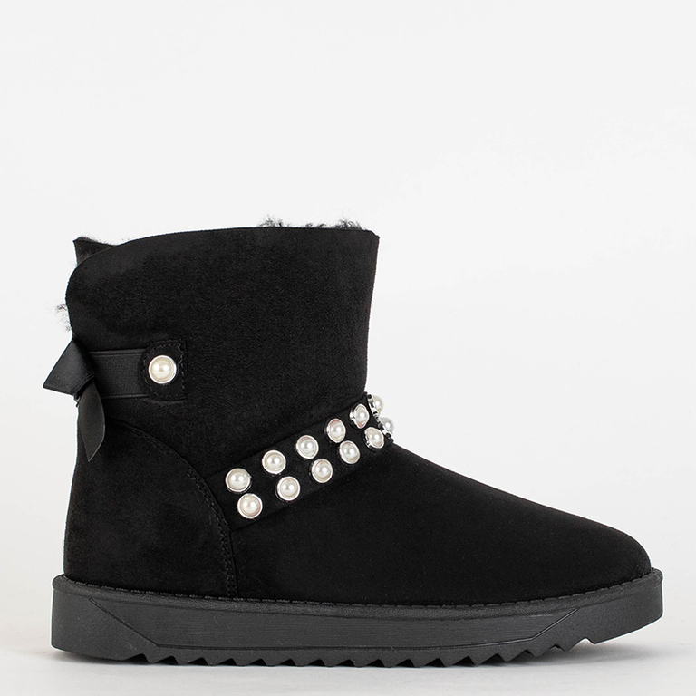 Schwarze Damen-Schneestiefel mit Himini-Band - Schuhe