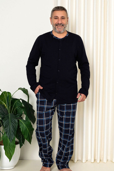 Royalfashion Herren Schlafanzug dunkelgrau