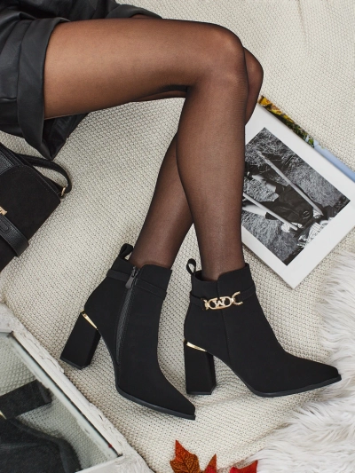 Damen Stiefeletten Öko-Wildleder mit Blockabsatz Ostirena