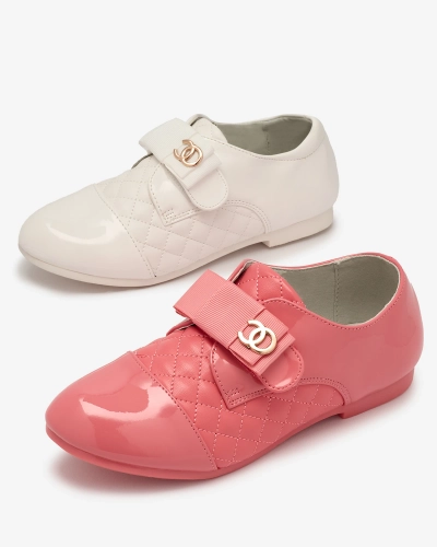 Gesteppte Öko-Lederhalbschuhe für Mädchen in Weiß Werme- Footwear