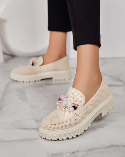 Royalfashion Damen Mokassins mit bunten Perlen Karonia