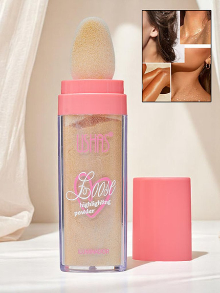 USHAS Loser Gesichtshighlighter mit Schwamm Golden Petal