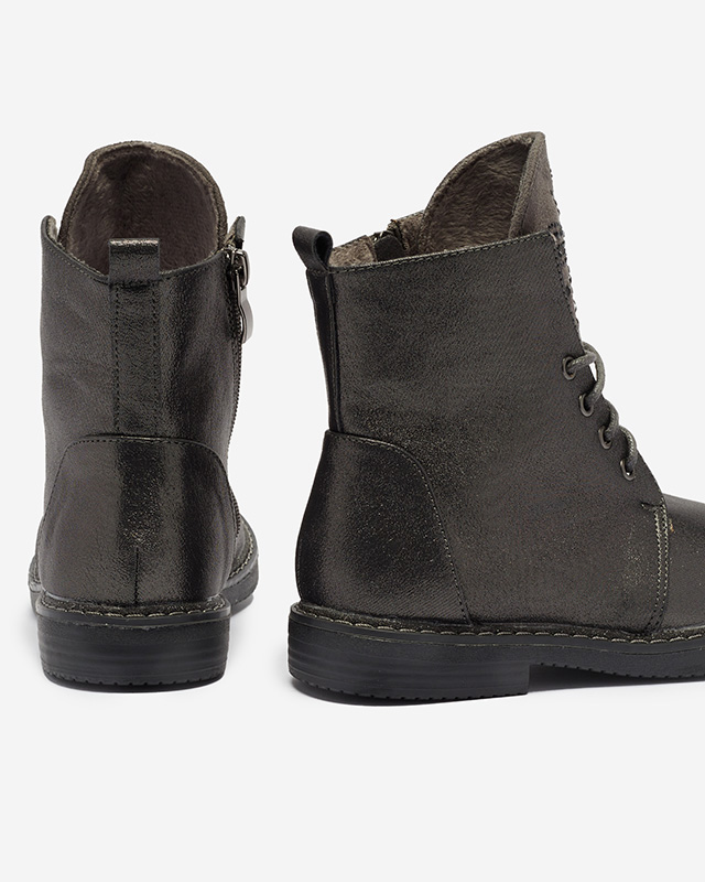 Hohe Graphit-Mädchenstiefel mit Glitzer Wirma- Footwear