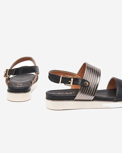 OUTLET Damensandalen aus Kunstleder in Schwarz Kerita - Schuhe