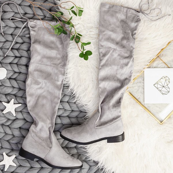 Graue Stiefel aus Öko-Wildleder Taramina - Schuhe 1