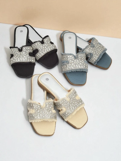 Royalfashion Damen-Sandalen mit Strasssteinen CrystalEase