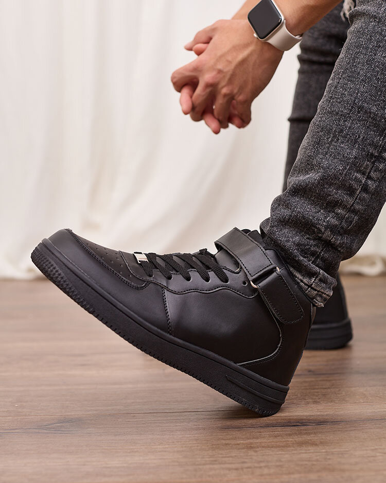 Royalfashion Sportliche High-Top-Sneakers für Herren in Schwarz Detocci
