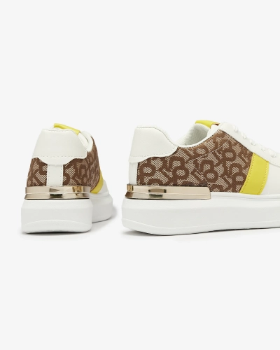 Royalfashion Weiße und braune Damen Sportschuhe Mlysio