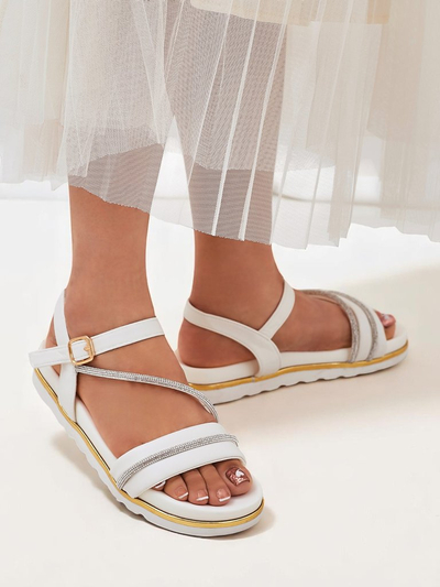 Royalfashion Damenkeilsandalen mit Strasssteinen Magnol