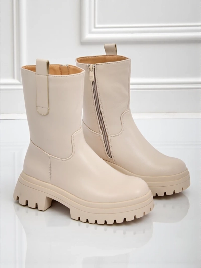 Höhere Damenstiefeletten aus Öko-Leder Scarlet Mist