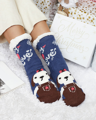 Rote Damensocken mit Weihnachtsmuster - Unterwäsche