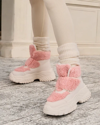 Royalfashion Damen Schneestiefel mit Schafsfell Segulla