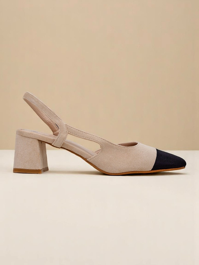 Royalfashion Damen Pumps mit niedrigem Absatz und dekorativer Spitze Eleganzo