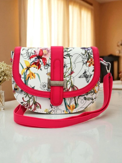 Royalfashion Kleine Damenhandtasche aus Öko-Leder mit Blumenmuster Ori Elle