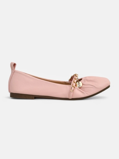 Rosa Callista Ballerinas aus Öko-Leder mit Kette – stilvoll für Frühling und Sommer