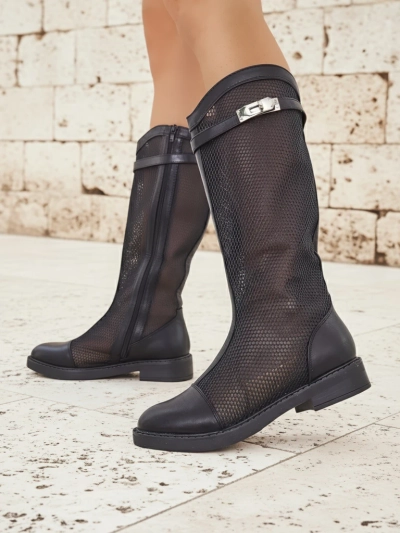 Royalfashion Hoch perforierte Damen-Stiefeletten Ovittole