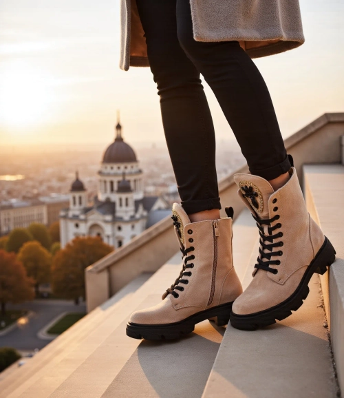 Royalfashion Еко-замшеві жіночі робочі чоботи Moxox