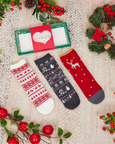 Royalfashion Weihnachtssocken im Karton 3/Pack