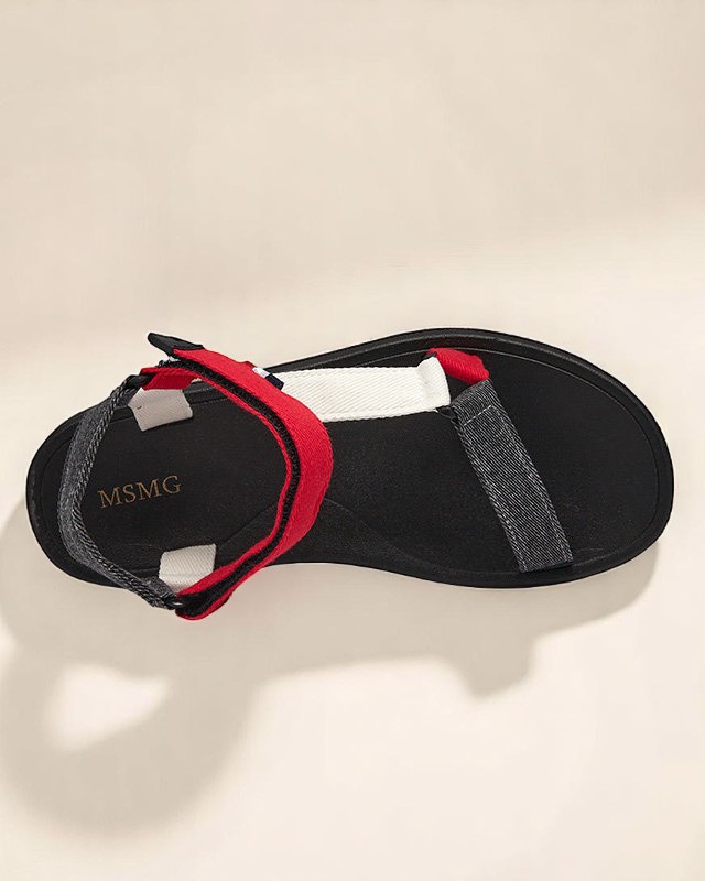 Luna Damen Sandalen Rot-Schwarz Synthetisch für den Sommer