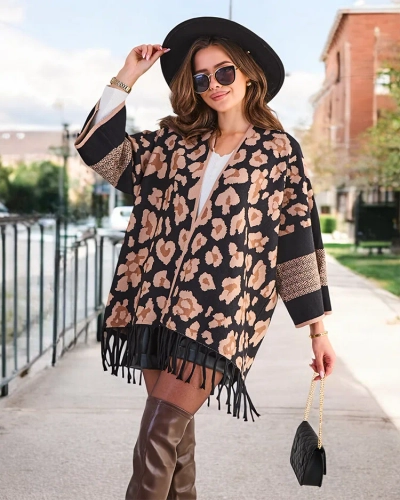Royalfashion Damenponcho mit Druck