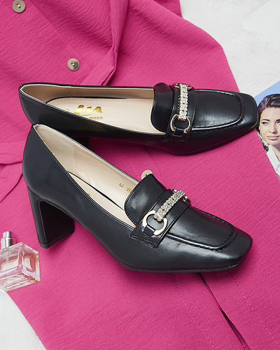 Schwarze Damen Pumps im Mokassin-Stil Kolalic- Footwear