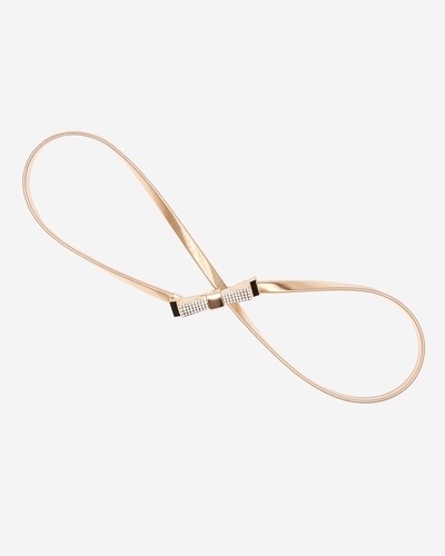 Elastischer Damengürtel in Gold mit Schleifenhaken - Accessoires