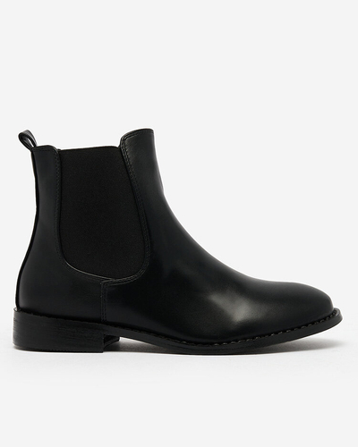 Royalfashion Schwarze Damenstiefel a'la sztyblety mit Verzierungen Ederte