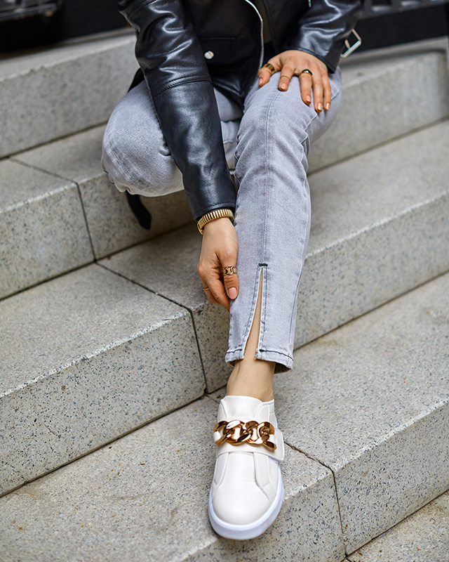 Cremefarbene Sportschuhe zum Hineinschlüpfen für Damen Derera - Schuhe