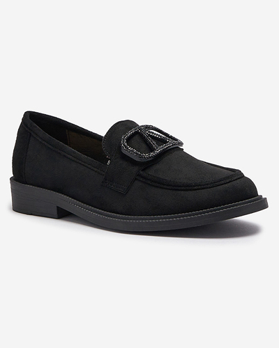 Schwarze Damen Mokassins mit Ornament Fogras- Footwear