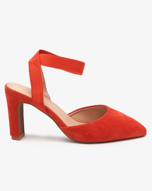 Помаранчеві жіночі босоніжки на підборах Brossi