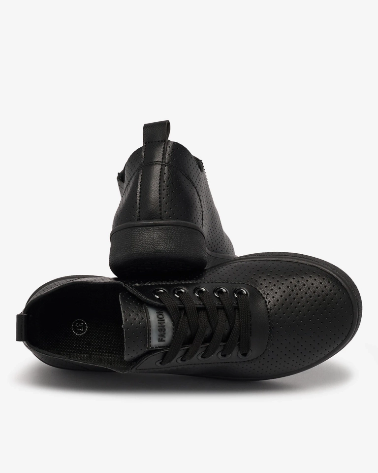 Royalfashion Damen durchbrochene Sneaker in schwarz Akeria