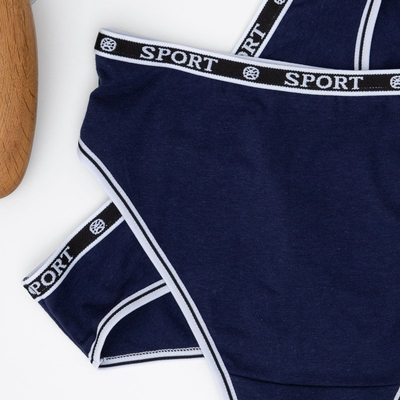 Marineblaue Slips für Damen 2 / Pack - Unterwäsche