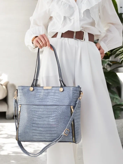 Royalfashion Patent Handtasche für Damen mit Prägung