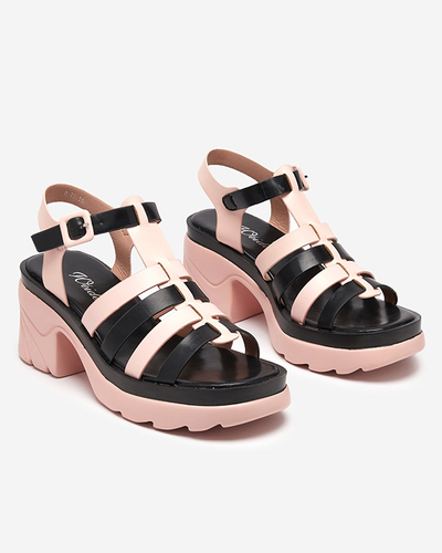 Agraves рожеві жіночі босоніжки на підборах - туфлі