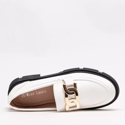 OUTLET Weiße Damenschuhe mit Kette Semla - Schuhe