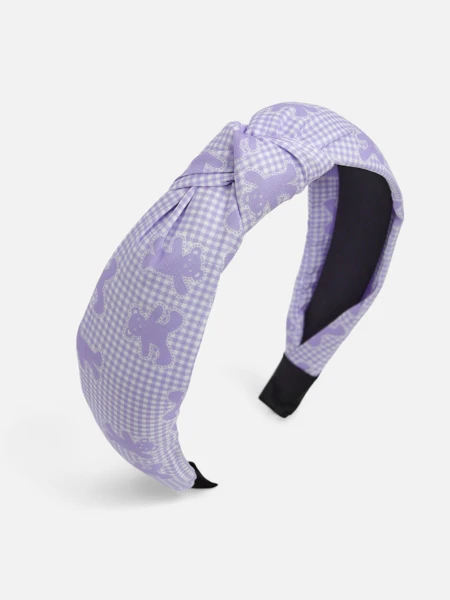 Royalfashion Haarband mit Karomuster, Flechtdetail und Bären