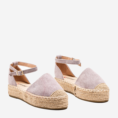Hellgraue Damen-Espadrilles auf der Maritel-Plattform - Schuhe