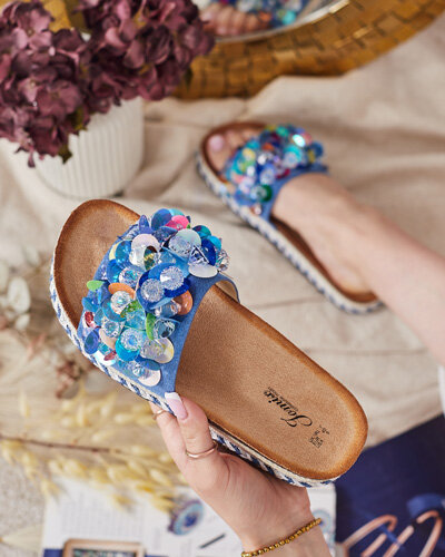 Royalfashion Damen Loassa Strass-Flip-Flops