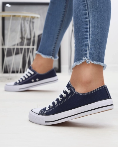 Marineblaue klassische Damen-Schnürsneaker Ogisa - Schuhe