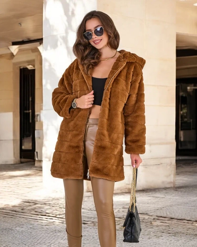 Royalfashion Damen Pelzmantel