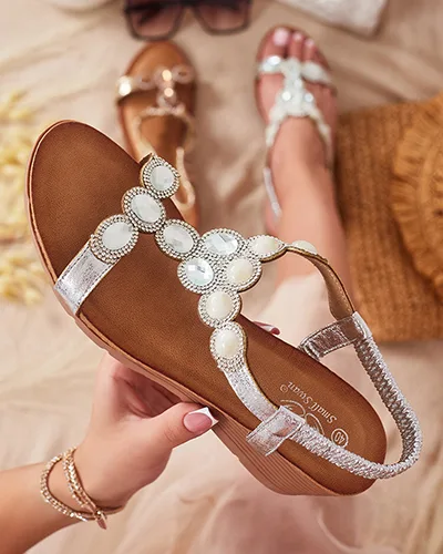 Royalfashion Жіночі босоніжки з цирконієм Obrina