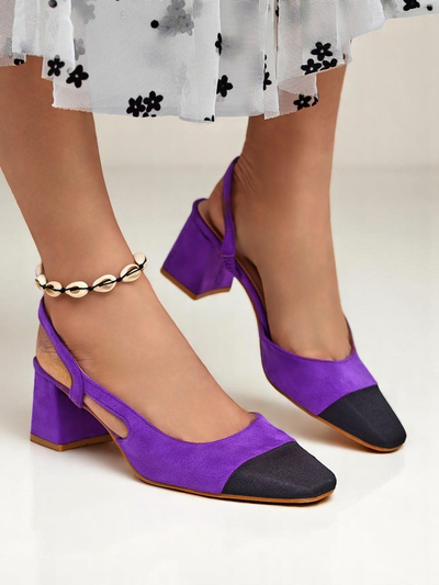 Royalfashion Damen Pumps mit niedrigem Absatz und dekorativer Spitze Eleganzo