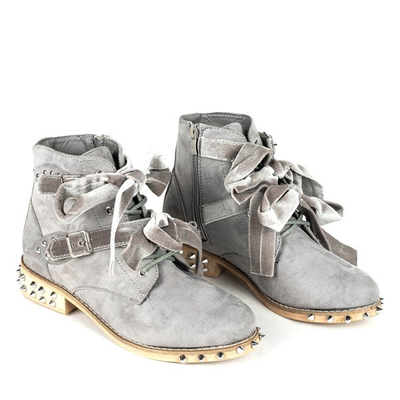 Graue Millerro-Taschen mit Nieten - Schuhe 1