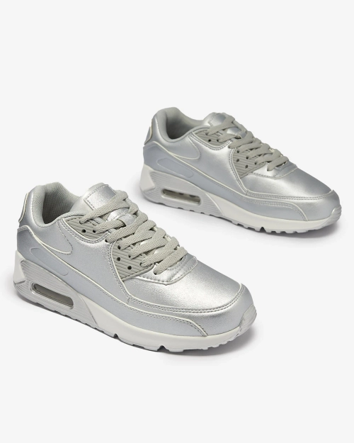 Жіночі спортивні туфлі на шнурівці сріблястого кольору Moteri - Взуття