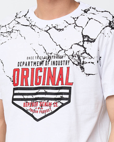 Weißes Herren-T-Shirt mit Aufdruck - Kleidung