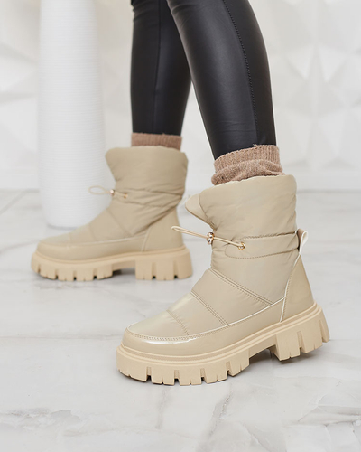 Royalfashion Damen Schlupf-Schneestiefel in hellbraun Farbe Sadella