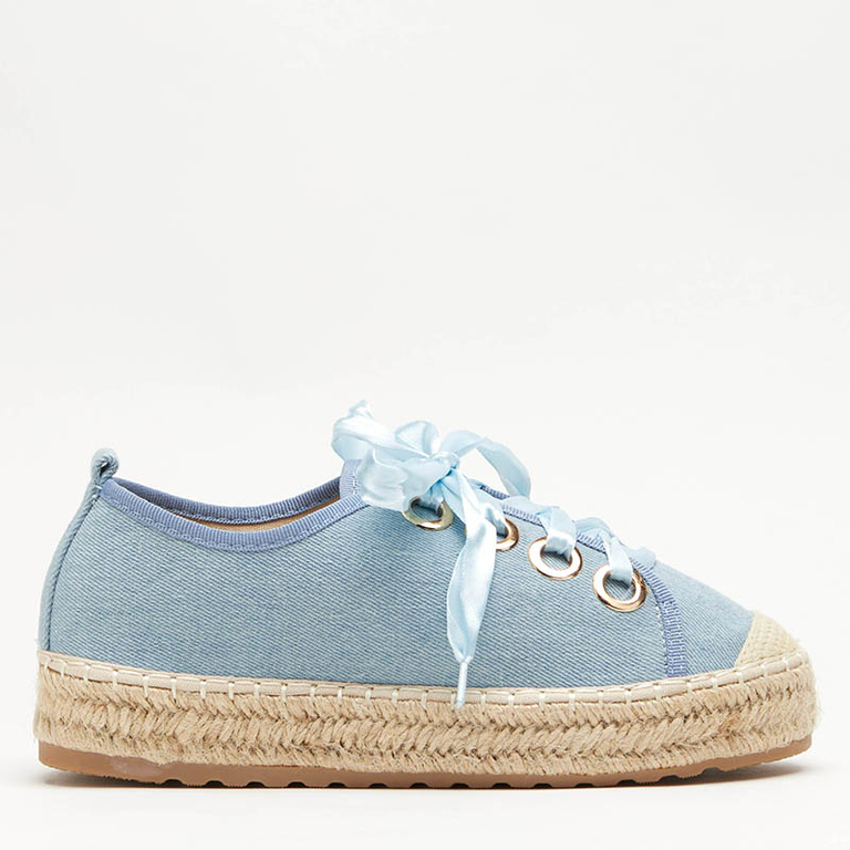 Naoko blaue Damen Turnschuhe a'la espadrilles - Schuhe