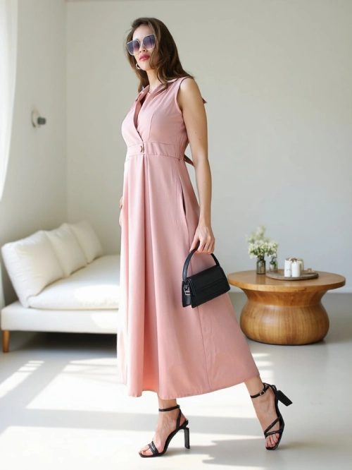 Royalfashion Жіноча безрукавна сукня з обтискним вирізом Bizness