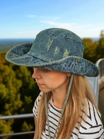 Damen Hut Perseida – Denim Strandhut aus Polyester